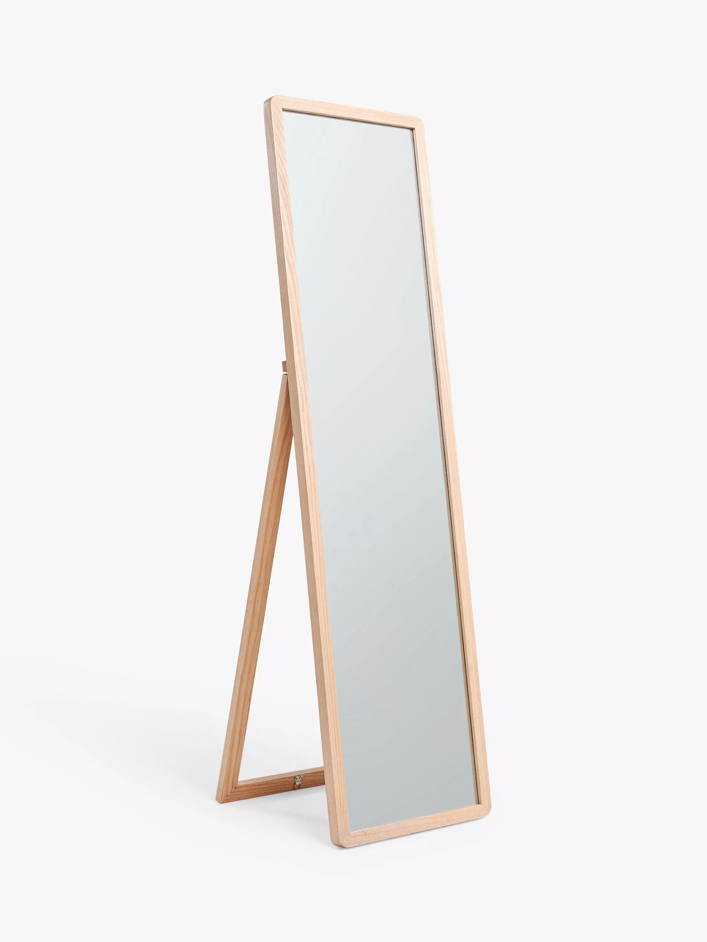 John Lewis Slim Solid Oak Wood Full-Length Cheval Mirror, 160 x 42cm