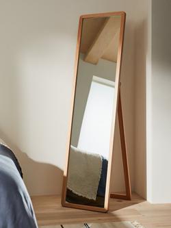 John Lewis Slim Solid Oak Wood Full-Length Cheval Mirror, 160 x 42cm - view 2, Natural Oak