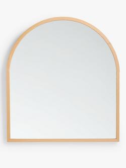 John Lewis Slim Solid Oak Wood Overmantel Mirror, 101 x 90cm, Natural Oak