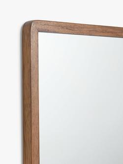 John Lewis Slim Solid Oak Wood Rectangular Wall Mirror, 75 x 50cm - view 2, Walnut