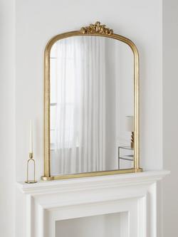 John Lewis Vintage Ornate Wood Frame Overmantel Mirror, 85 x 115cm, Gold - view 2, Gold