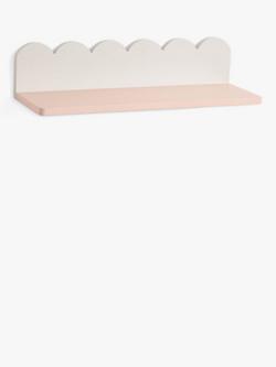 John Lewis Scalloped Wall Shelf, Pink/Grey