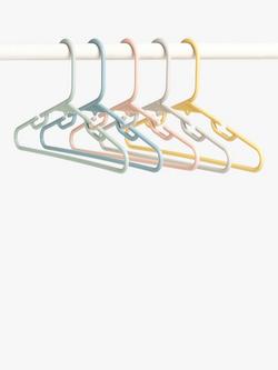 John Lewis Children's Coat Hanger, Pack of 5, Multi, White