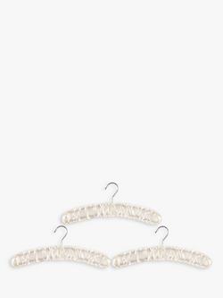 John Lewis Padded Satin Clothes Hangers, Set of 3, White, White