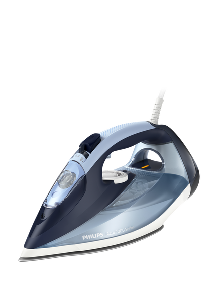 Philips 7000 Series DST7020/20 HV SteamGlide Plus Steam Iron, Blue, Blue/White