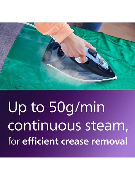 Philips 7000 Series DST7020/20 HV SteamGlide Plus Steam Iron, Blue - view 2, Blue/White