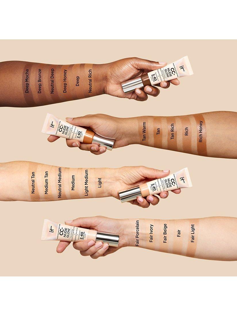 Product image 3 of 10, which shows IT Cosmetics Your Skin But Better CC+ Nude Glow with SPF 40, Tan Warm