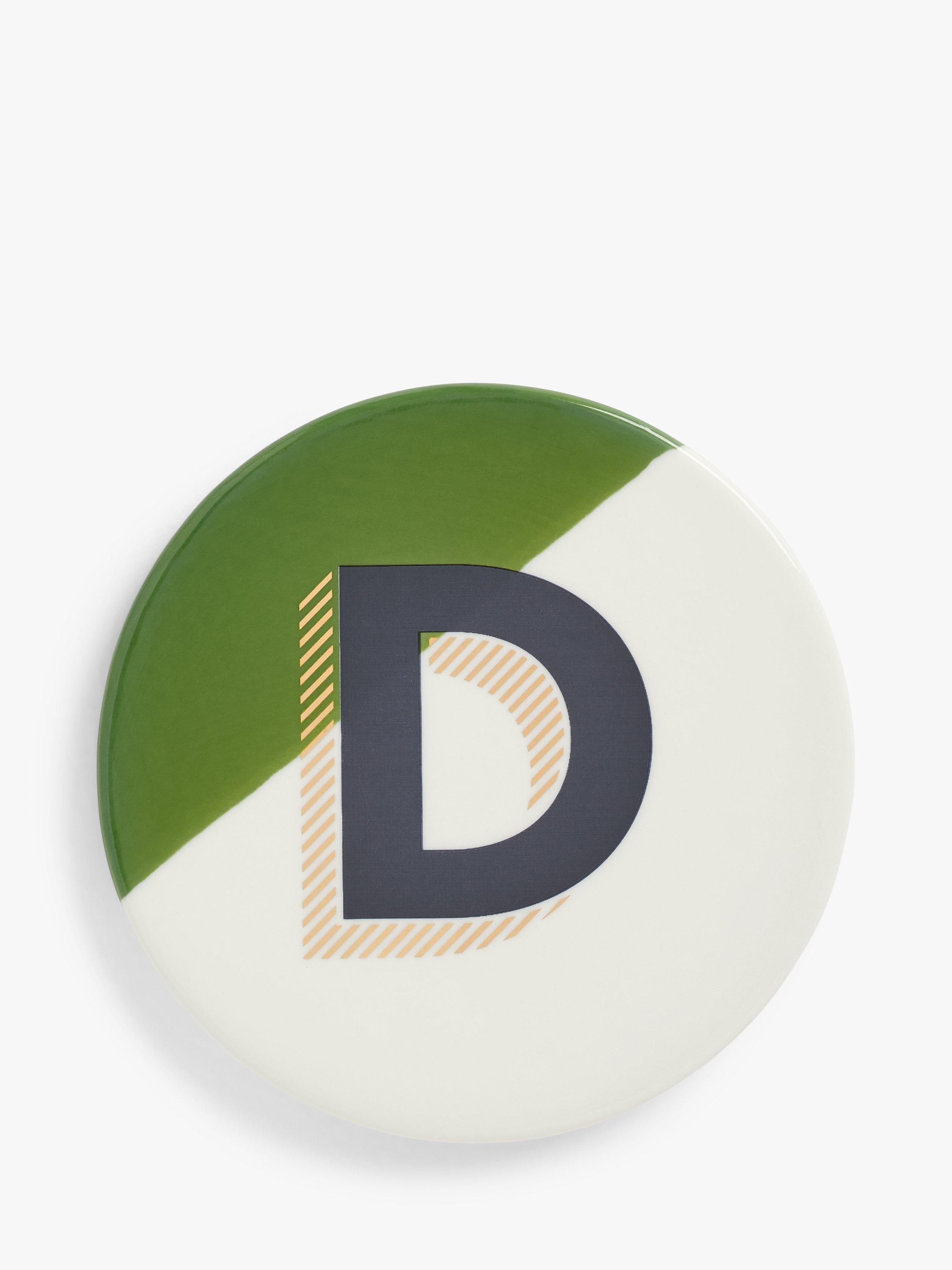 John Lewis Alphabet Fine China Coaster, D