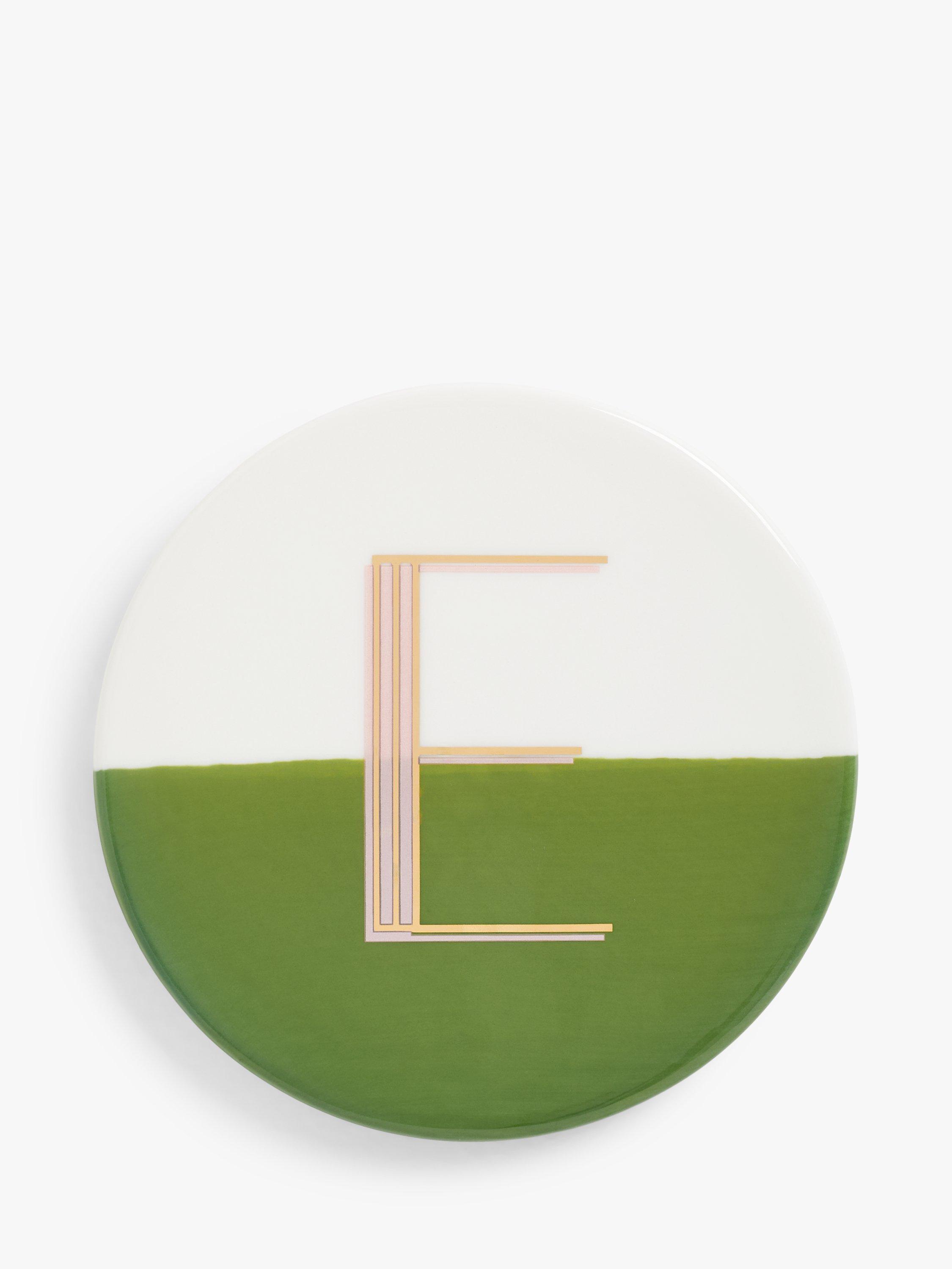 John Lewis Alphabet Fine China Coaster, E