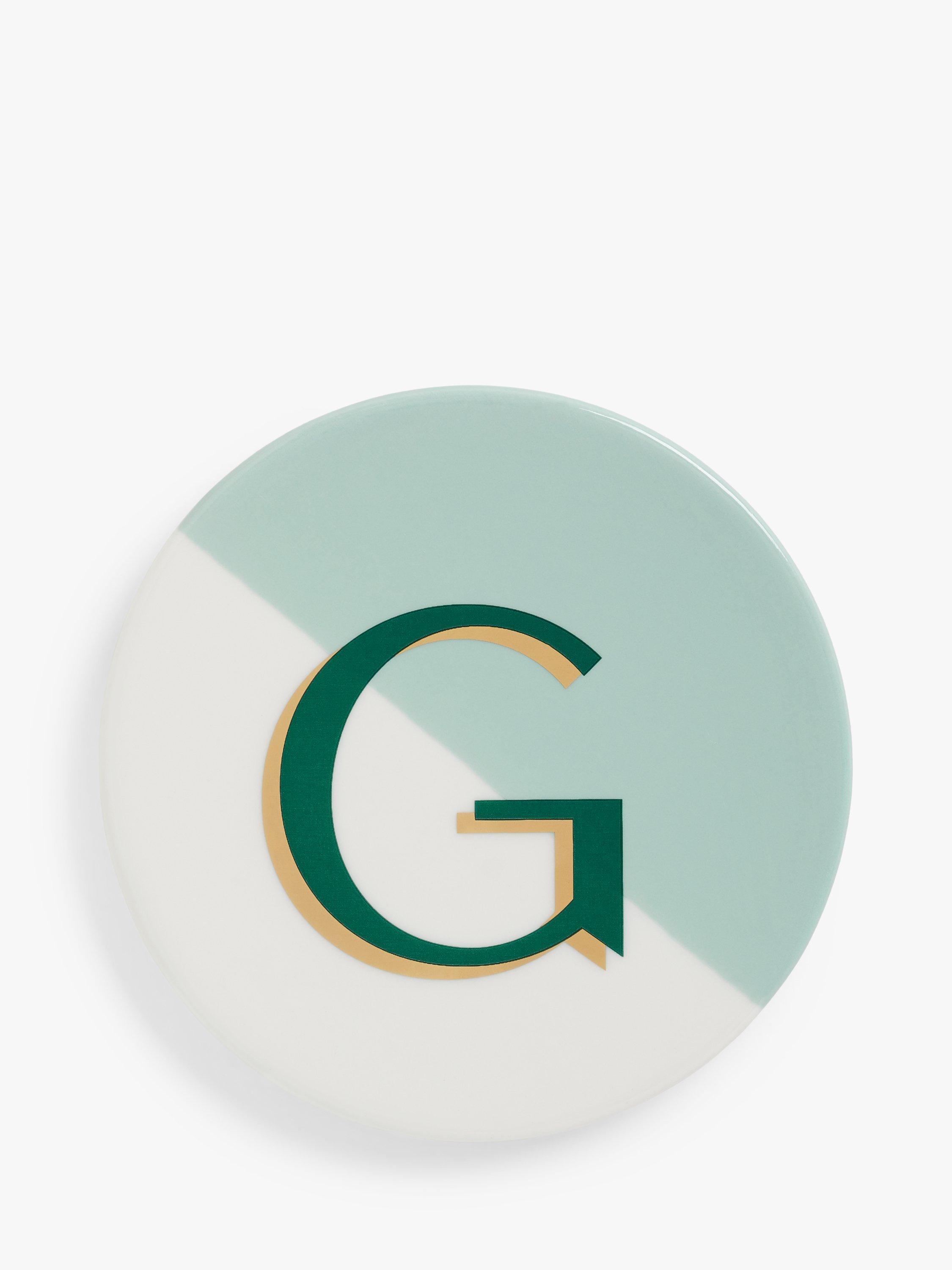 John Lewis Alphabet Fine China Coaster, G