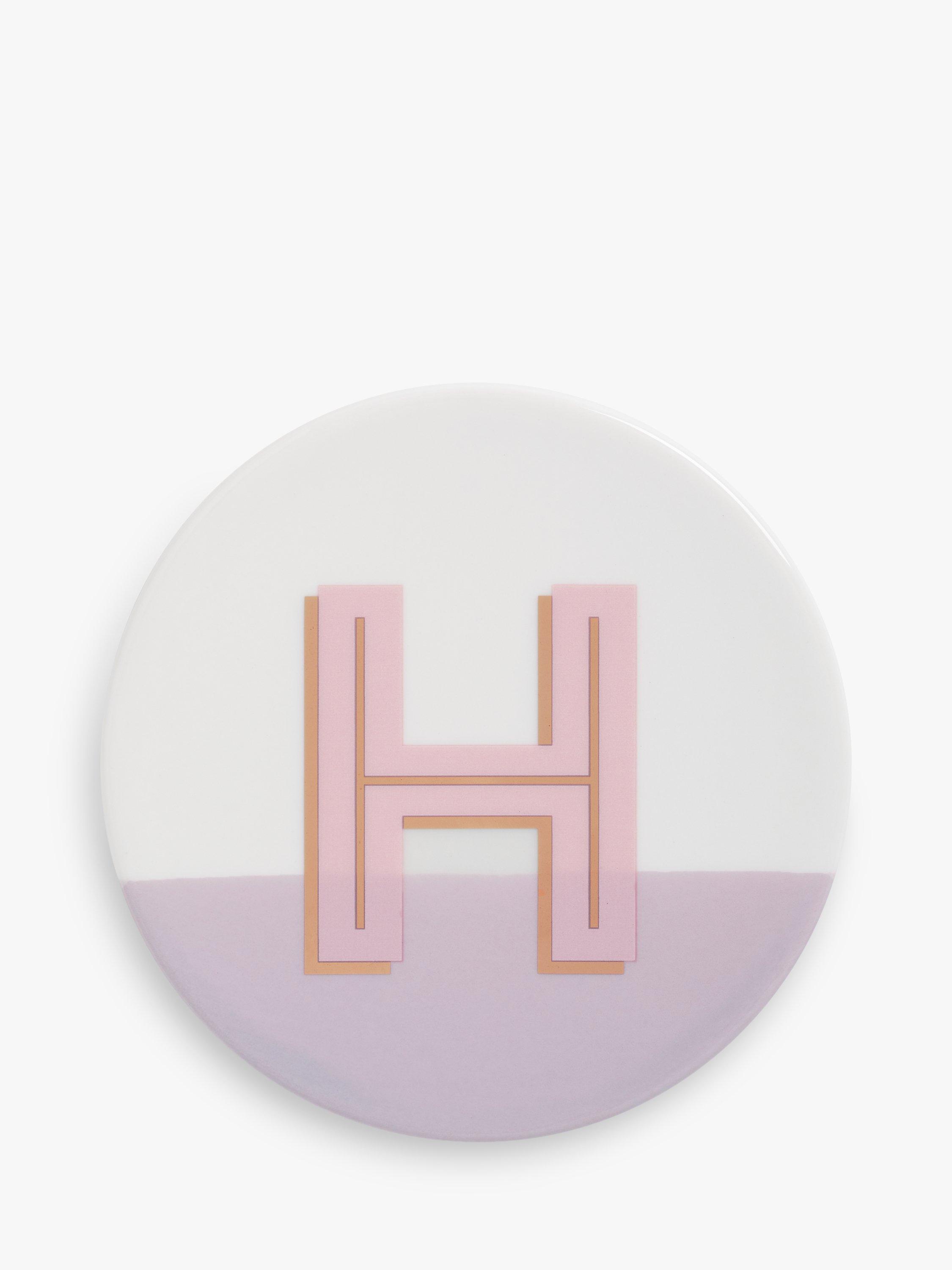 John Lewis Alphabet Fine China Coaster, H