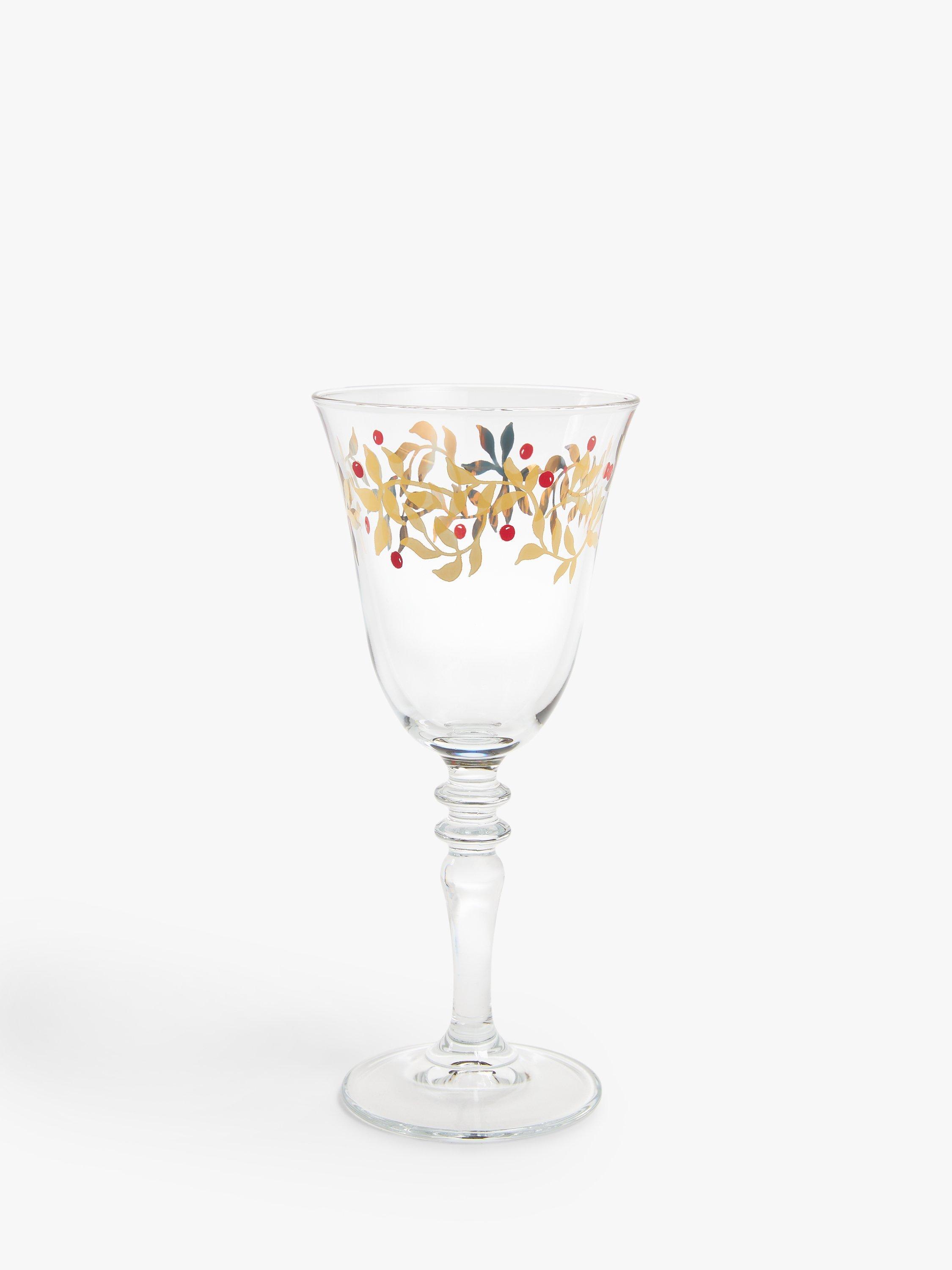 John Lewis Gold Trail Wine Glassl, 300ml, Gold/Clear