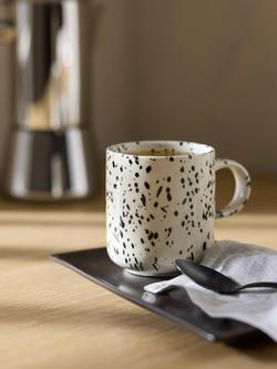 John Lewis Hand Painted Speckled Stoneware Mug, 300ml - view 2, Black
