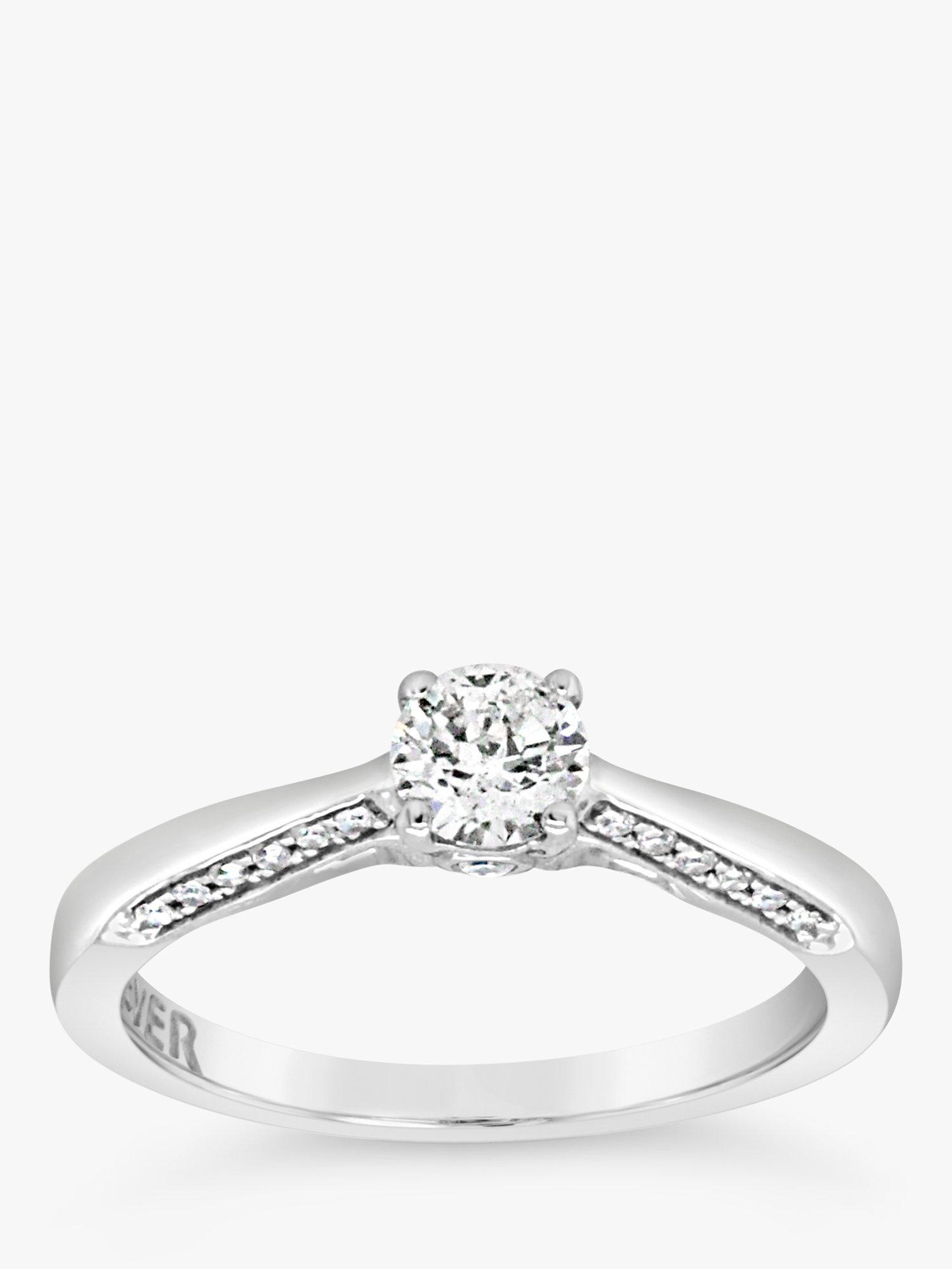 Product image 1 of 5, which shows Milton & Humble Jewellery Pre-Loved 18ct White Gold Diamond Engagement Ring