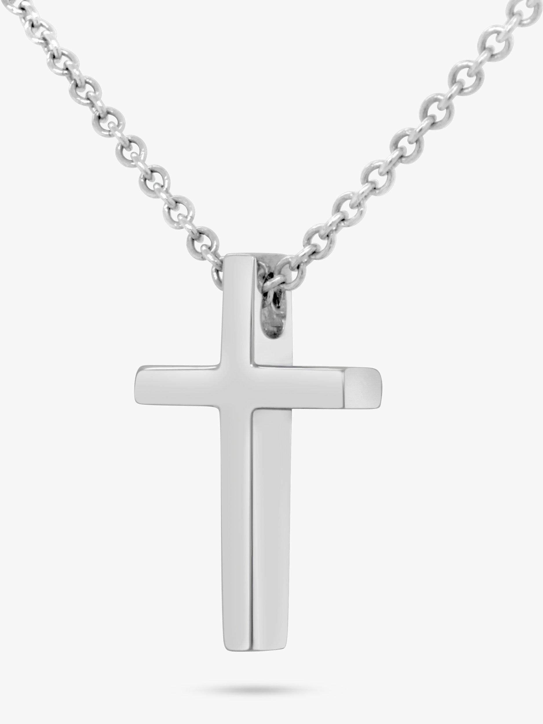 Product image 1 of 6, which shows Milton & Humble Jewellery Pre-Loved Platinum Cross Pendant Necklace