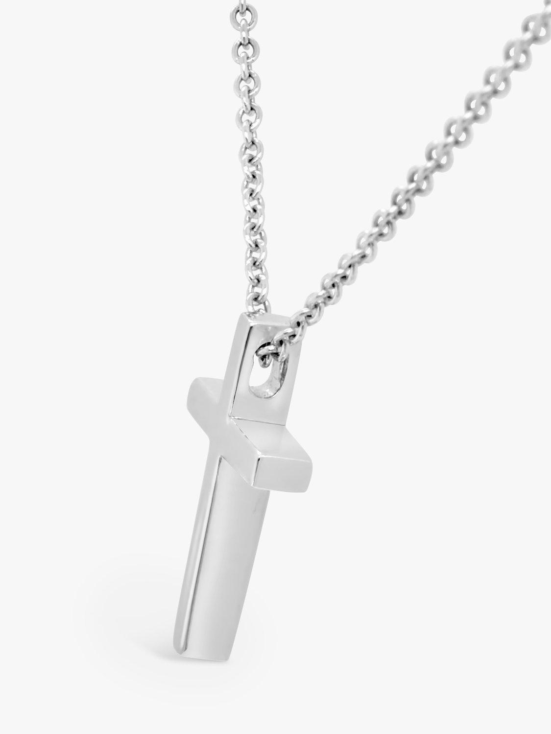 Product image 3 of 6, which shows Milton & Humble Jewellery Pre-Loved Platinum Cross Pendant Necklace
