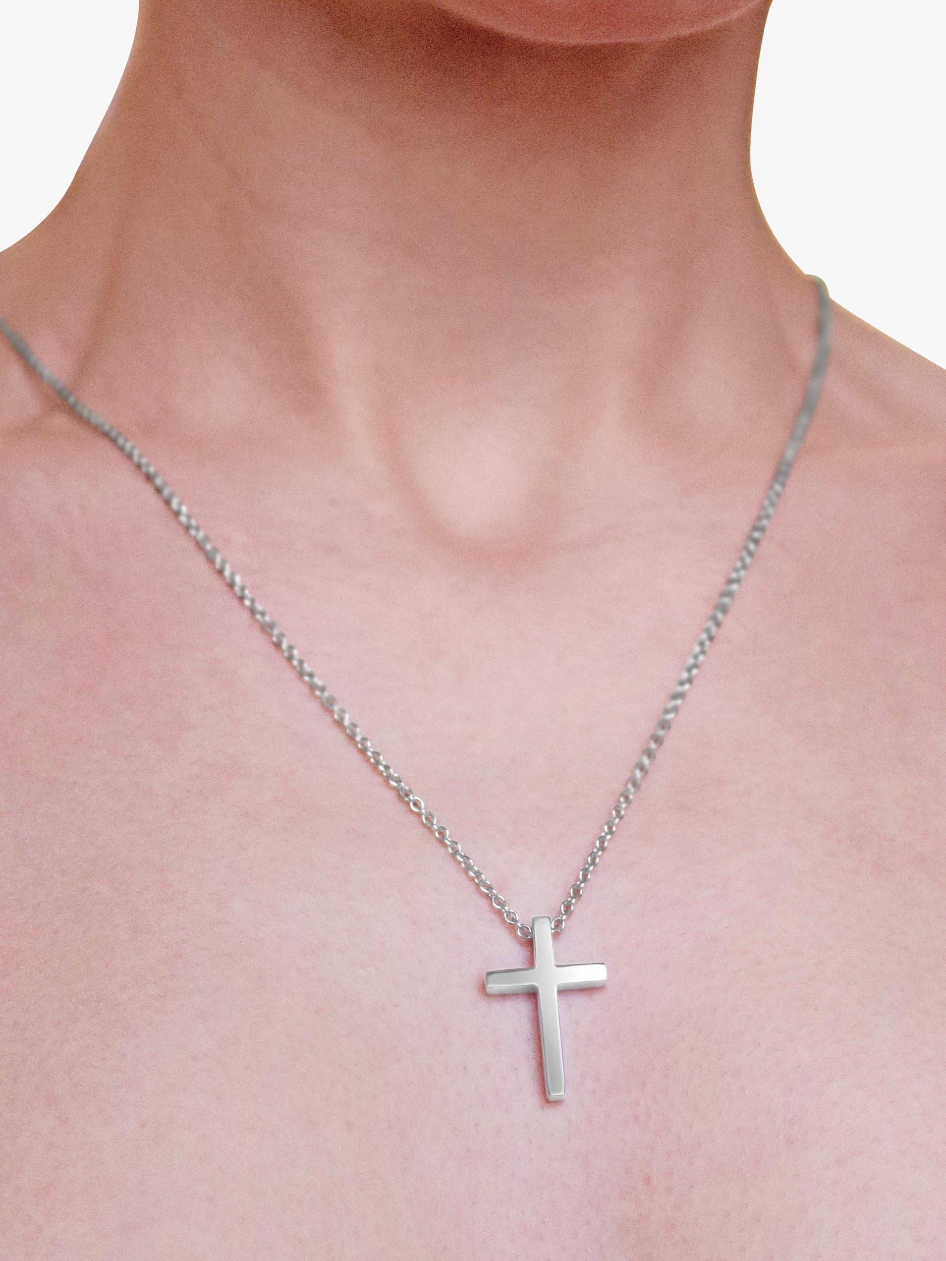 Product image 6 of 6, which shows Milton & Humble Jewellery Pre-Loved Platinum Cross Pendant Necklace