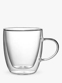 Bialetti Capri Double Walled Coffee Glasses, Set of 2, 350ml, Clear, Clear