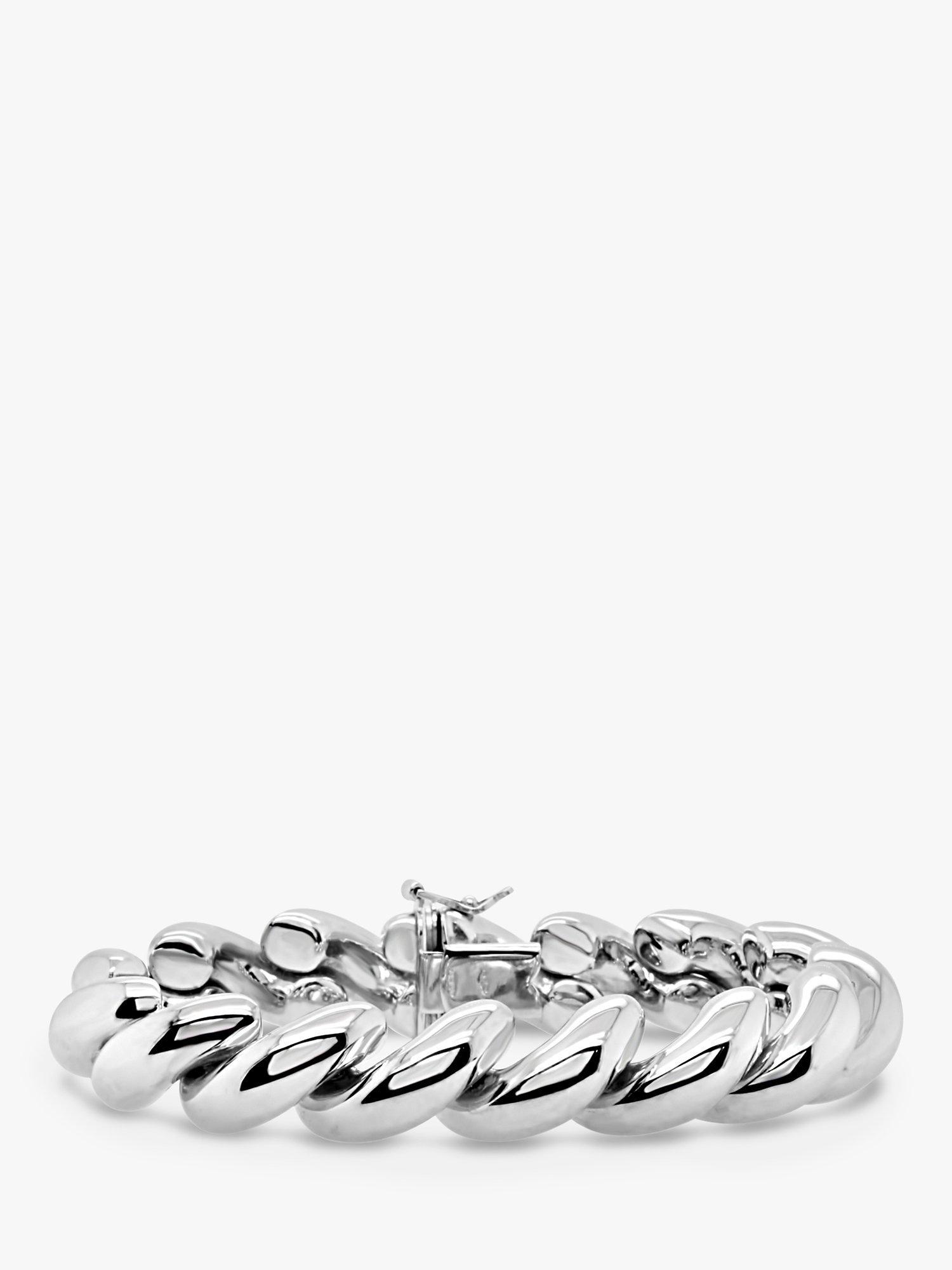 Product image 1 of 4, which shows Milton & Humble Jewellery Pre-Loved 9ct White Gold Chunky Bangle