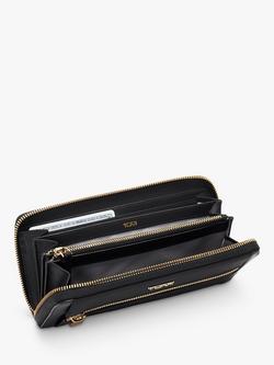 TUMI Voyageur Zip Around Continental Travel Wallet - view 2, Black/Gold