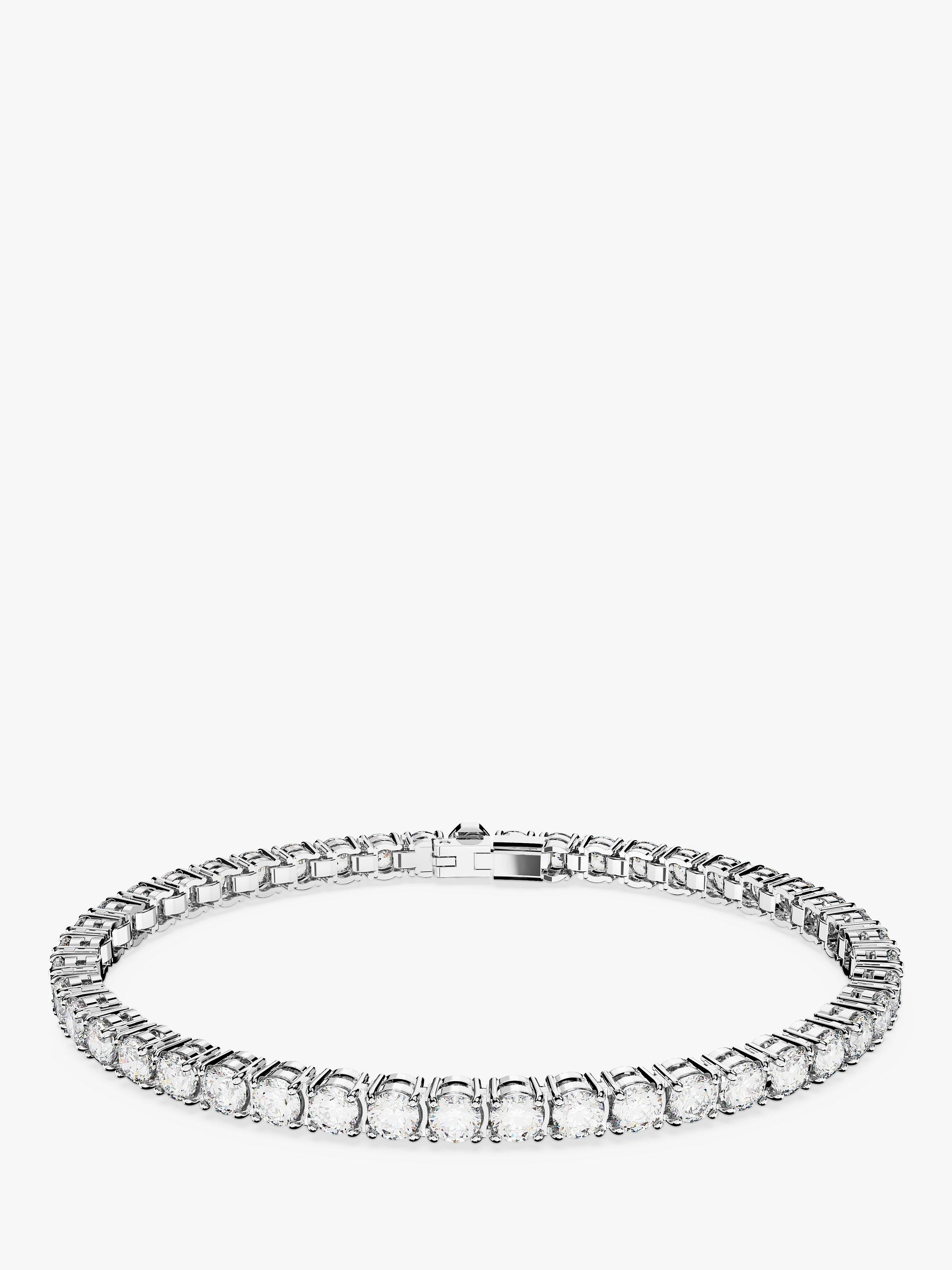 Product image 1 of 6, which shows Swarovski Crystal Matrix Tennis Bracelet, Silver