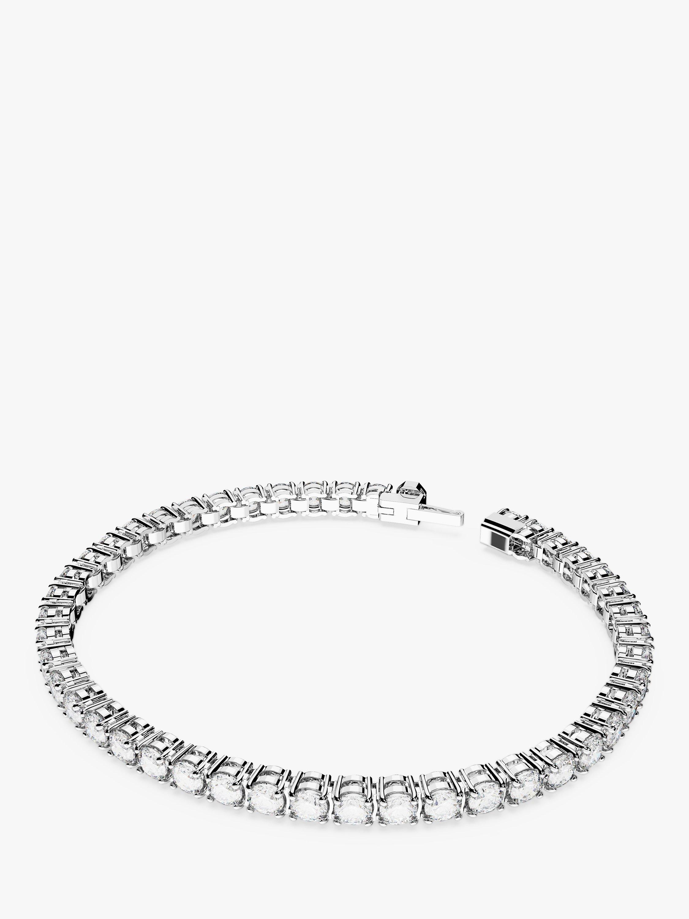 Product image 2 of 6, which shows Swarovski Crystal Matrix Tennis Bracelet, Silver
