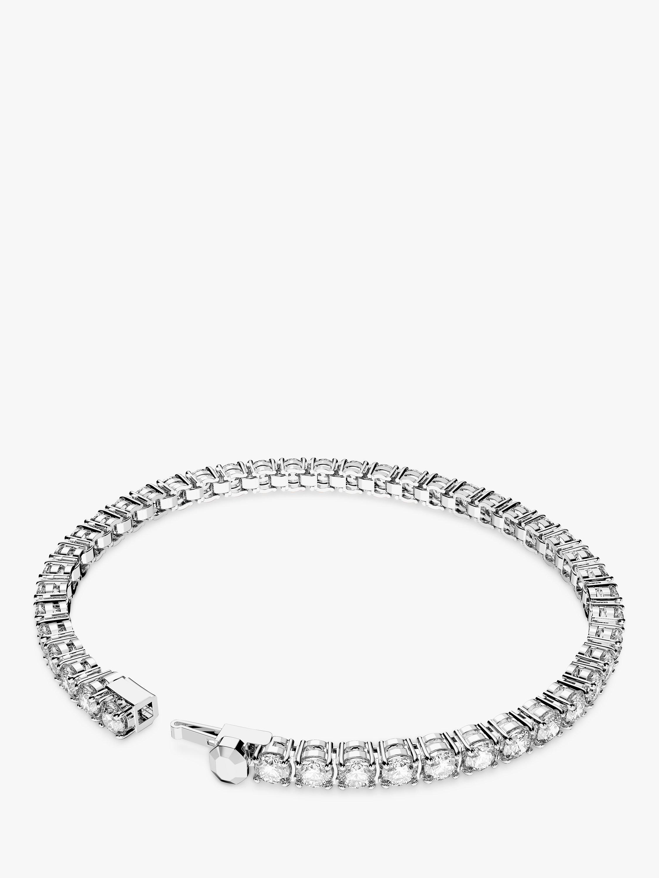 Product image 4 of 6, which shows Swarovski Crystal Matrix Tennis Bracelet, Silver