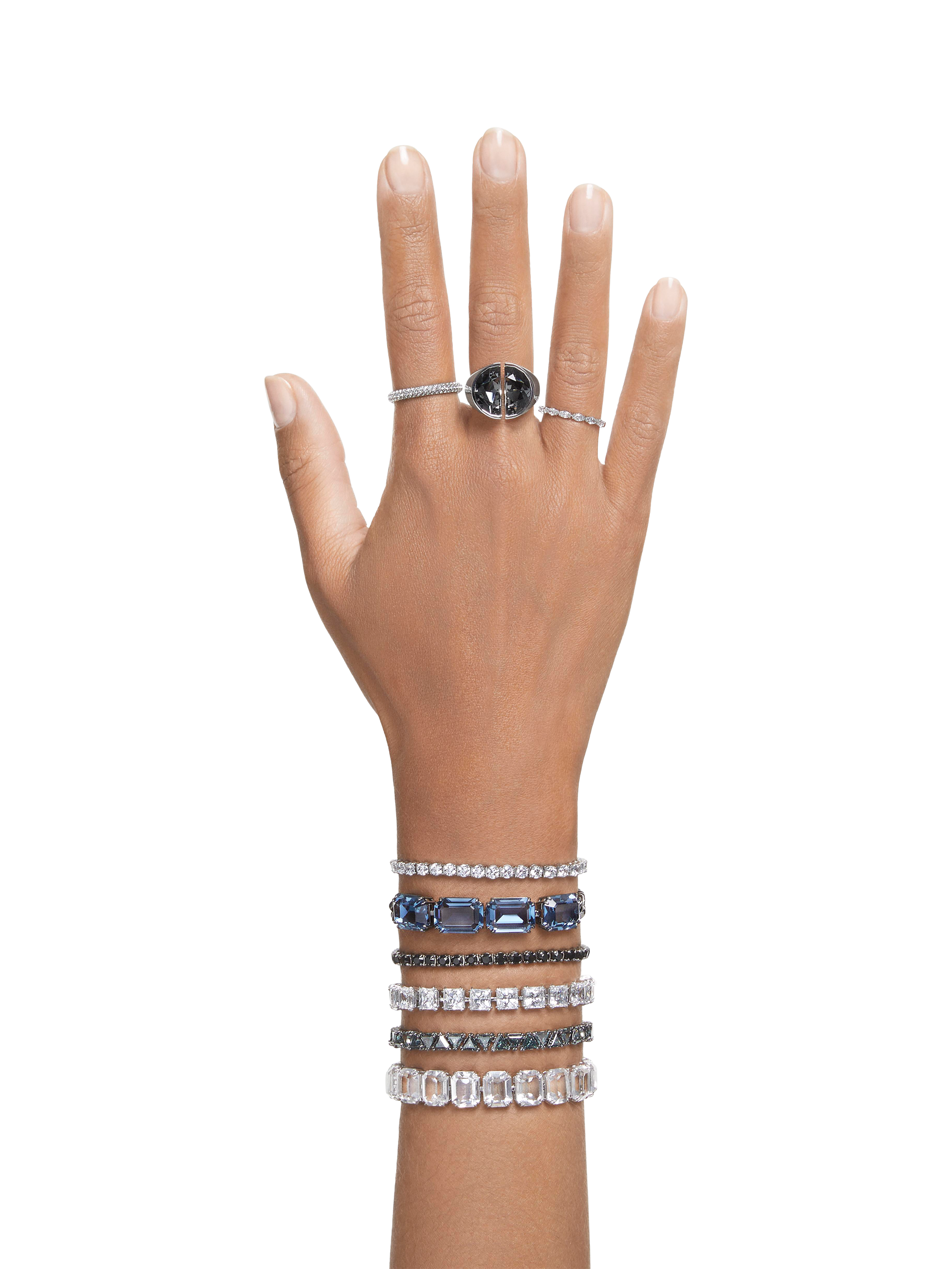 Product image 5 of 6, which shows Swarovski Crystal Matrix Tennis Bracelet, Silver