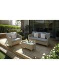Laura Ashley Arley Woven Rattan 3-Seater Garden Lounge Set, Dove Grey