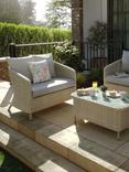 Laura Ashley Arley Woven Rattan 3-Seater Garden Lounge Set, Dove Grey