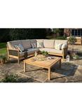 Laura Ashley Salcey Woven 5-Seater Teak Wood Corner Garden Lounge Set, Natural