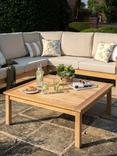 Laura Ashley Salcey Woven 5-Seater Teak Wood Corner Garden Lounge Set, Natural