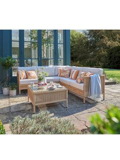 Laura Ashley Vilamoura 4-Seater Corner Garden Lounge Set, Canvas