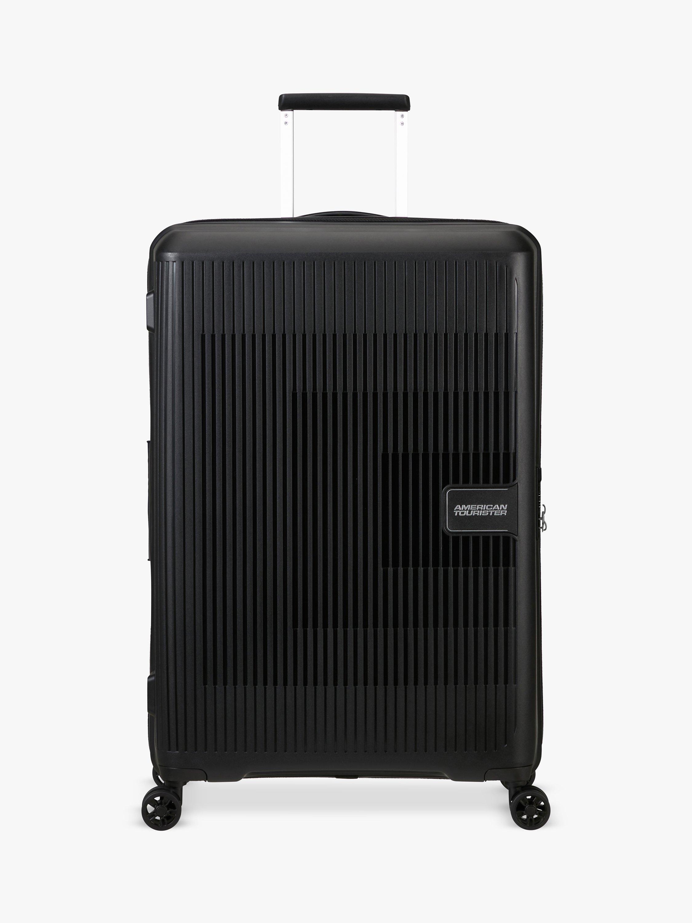 American Tourister Aerostep 4-Wheel 77cm Expandable Large Suitcase, Black