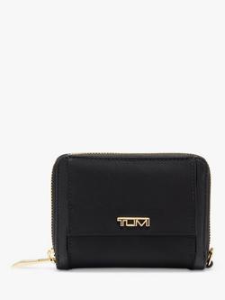 TUMI Voyageur Tri-Fold Zip-Around Wallet, Black/Gold