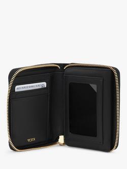 TUMI Voyageur Tri-Fold Zip-Around Wallet - view 2, Black/Gold