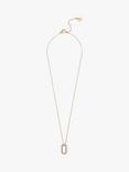 AllSaints Oval Link Faux Pearl & Crystal Pendant Necklace, Gold