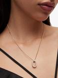 AllSaints Oval Link Faux Pearl & Crystal Pendant Necklace, Gold