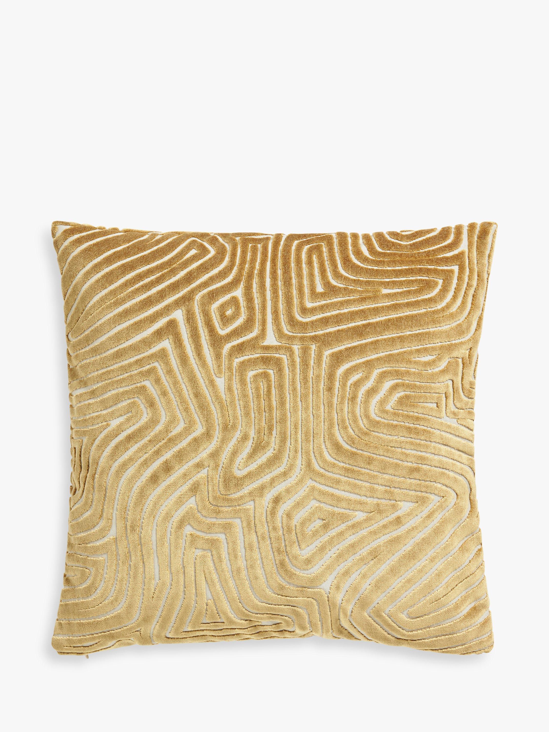 John Lewis Olbia Textured Velvet Cushion, Bronze