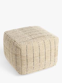John Lewis Jute Woven Stripe Pouffe, Natural