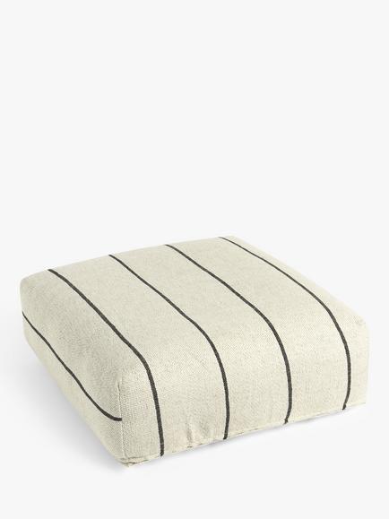 John Lewis Woven Stripe Bean Cube, Natural, Natural