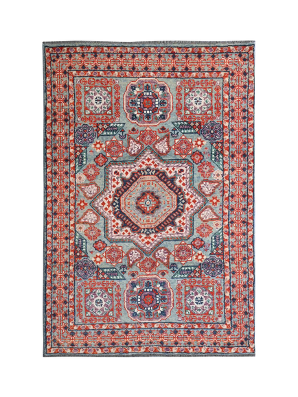 Gooch Luxury Hand Knotted Kashan Style Rug, Red/Multi
