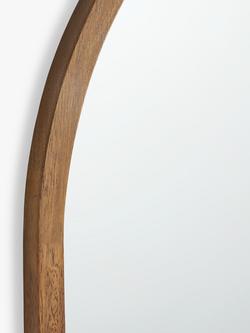 John Lewis Slim Solid Oak Wood Overmantel Mirror, 101 x 90cm - view 2, Walnut