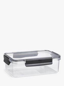 John Lewis Tritan Airtight Stackable Storage Container, 900ml, Clear/Black, Clear/Black