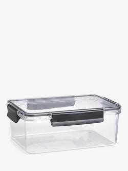 John Lewis Tritan Airtight Stackable Storage Container, 1.2L, Clear/Black, Clear