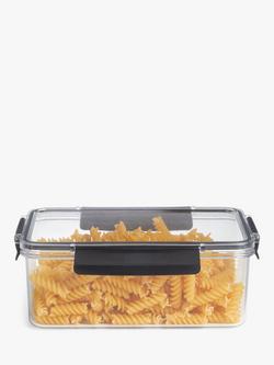 John Lewis Tritan Airtight Stackable Storage Container, 1.2L, Clear/Black - view 2, Clear