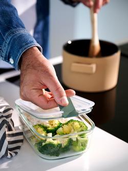 Mepal EasyClip Oven Safe Glass Storage Container, 1L, Nordic Sage - view 2, Nordic Sage