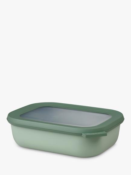 Mepal Cirqula Rectangular Food Storage Bowl, 1L, Nordic Sage