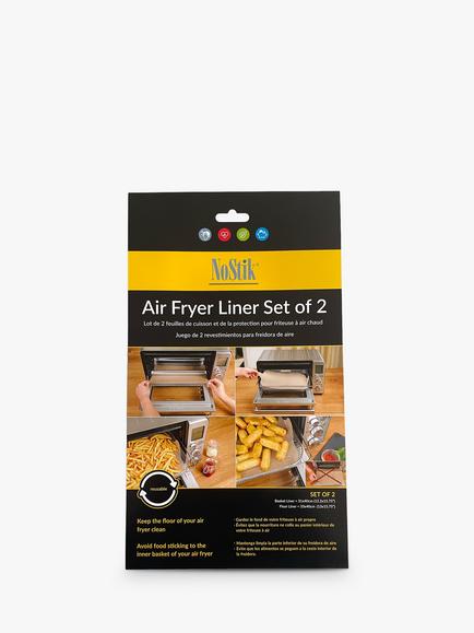 NoStik Air Fryer Rectangular Reusable Non-Stick Liner, Pack of 2, Brown