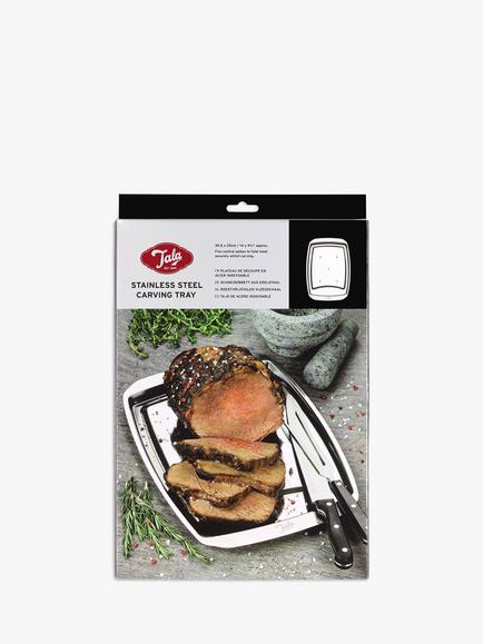 Tala Performance Stainless Steel Carving Tray, 35cm, Silver